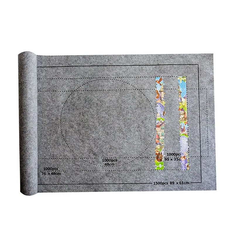 Portable Felt Puzzle Roll Mat – Jigsaw Puzzle Storage & Playmat for Up to 1500 Pieces (Only Mat)