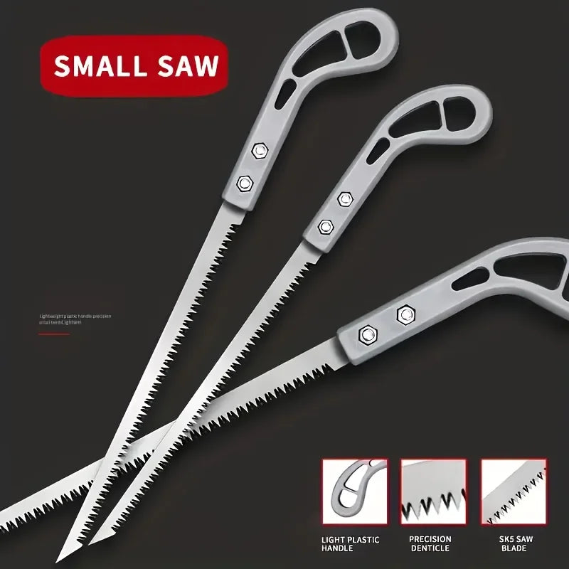 Compact Japanese-Style SK5 Steel Handsaw – 34cm Precision Garden & Woodworking Saw with Lightweight Handle