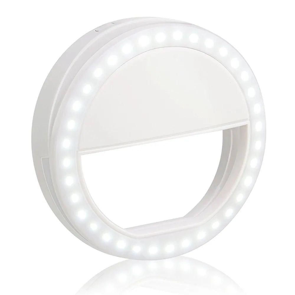 Rechargeable Selfie Ring Light – Clip-On LED Phone & Laptop Ringlight for Photography, Video Calls & Makeup
