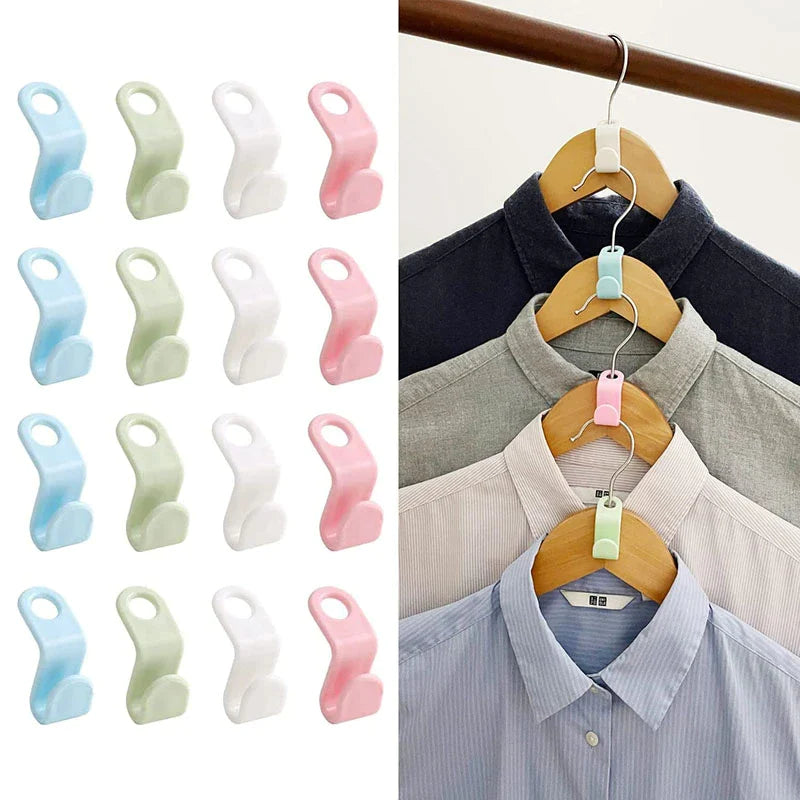 40PCS Clothes Hanger Connector Hooks – Space-Saving Closet Organizer for Hangers, Belts, Bags & Accessories
