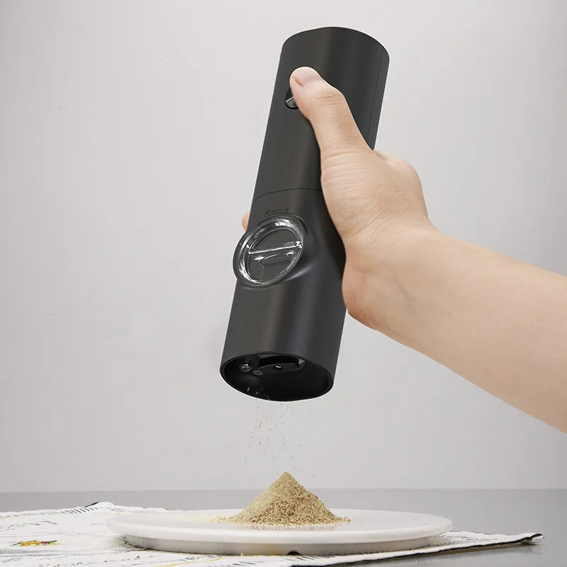Electric Automatic Salt & Pepper Grinder Set with LED Light – Battery Powered Gravity Spice Mill, Adjustable Coarseness