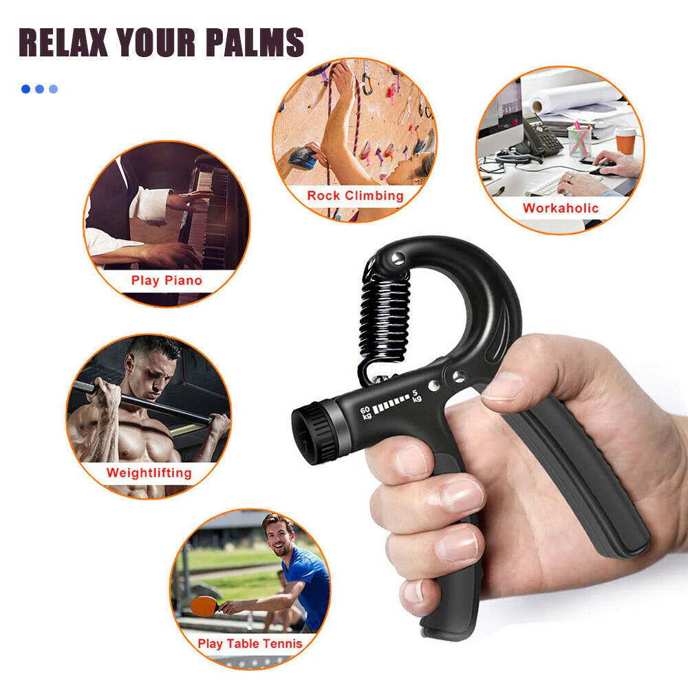 Adjustable Hand Grip Strengthener 5–60Kg – Grip & Forearm Exerciser for Strength Training, Rehab, Sports & Fitness
