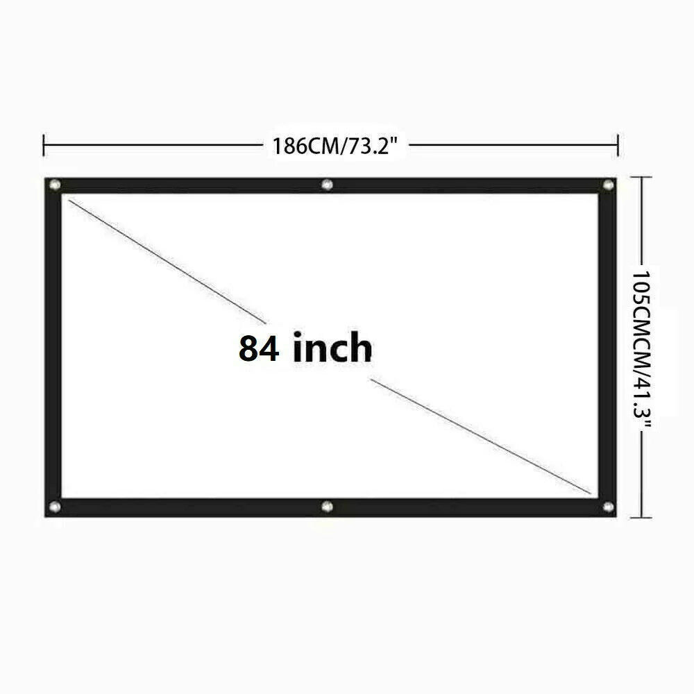 HD Foldable Projector Screen 16:9 - Portable Home & Outdoor Theater Display (60β150 inch)
