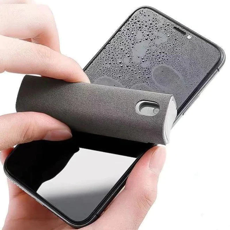 2-in-1 Microfiber Screen Cleaner Spray Bottle – Portable Cleaning Tool for Phone, Tablet, Laptop & Glasses