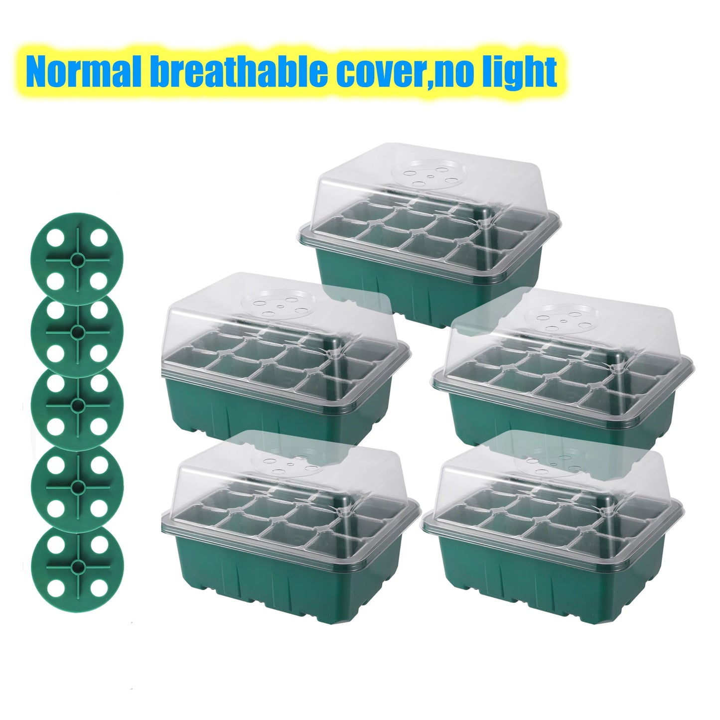 Seed Starter Tray with LED Grow Light – Indoor Germination Kit with Adjustable Ventilation & Humidity Dome (6/12 Cell)