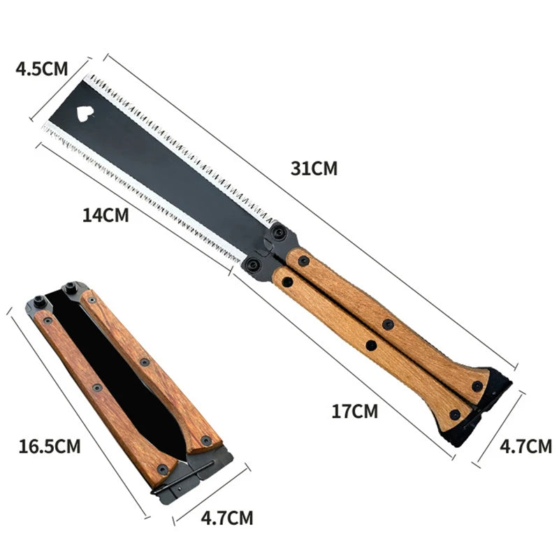 Multifunctional Folding Butterfly Saw – Double-Sided Handheld Woodworking & Logging Tool