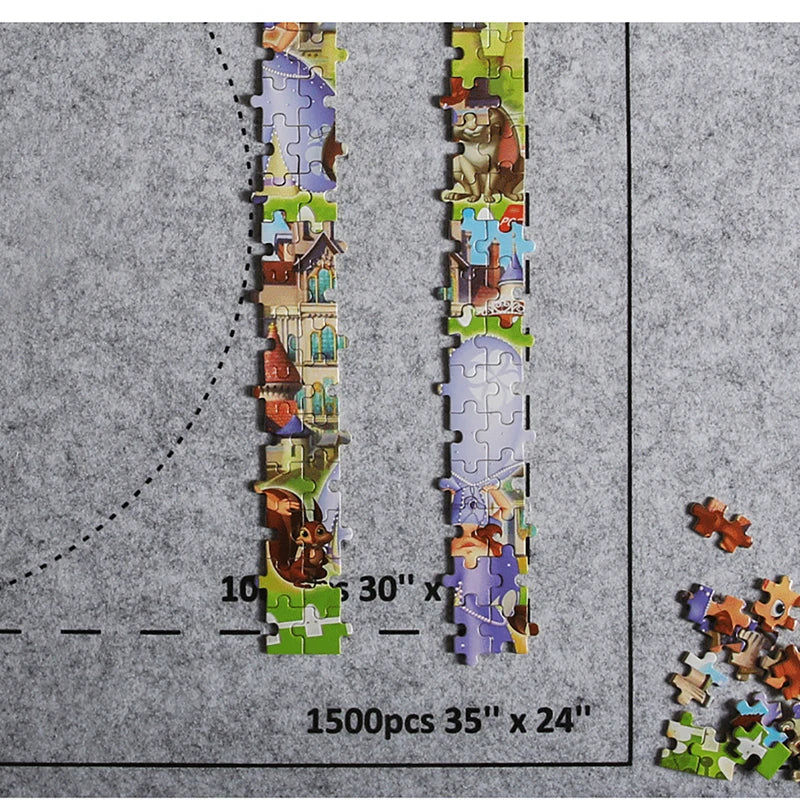 Portable Felt Puzzle Roll Mat – Jigsaw Puzzle Storage & Playmat for Up to 1500 Pieces (Only Mat)