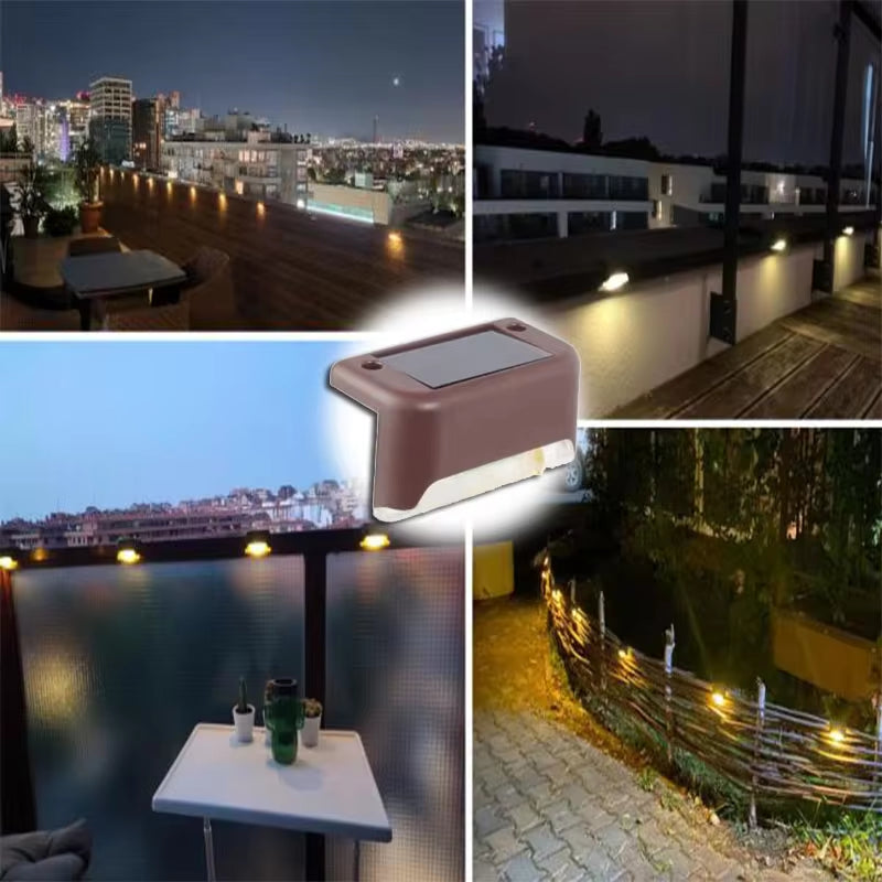 Warm White LED Solar Step Lights – Waterproof Outdoor Deck, Path, Stair & Fence Lighting