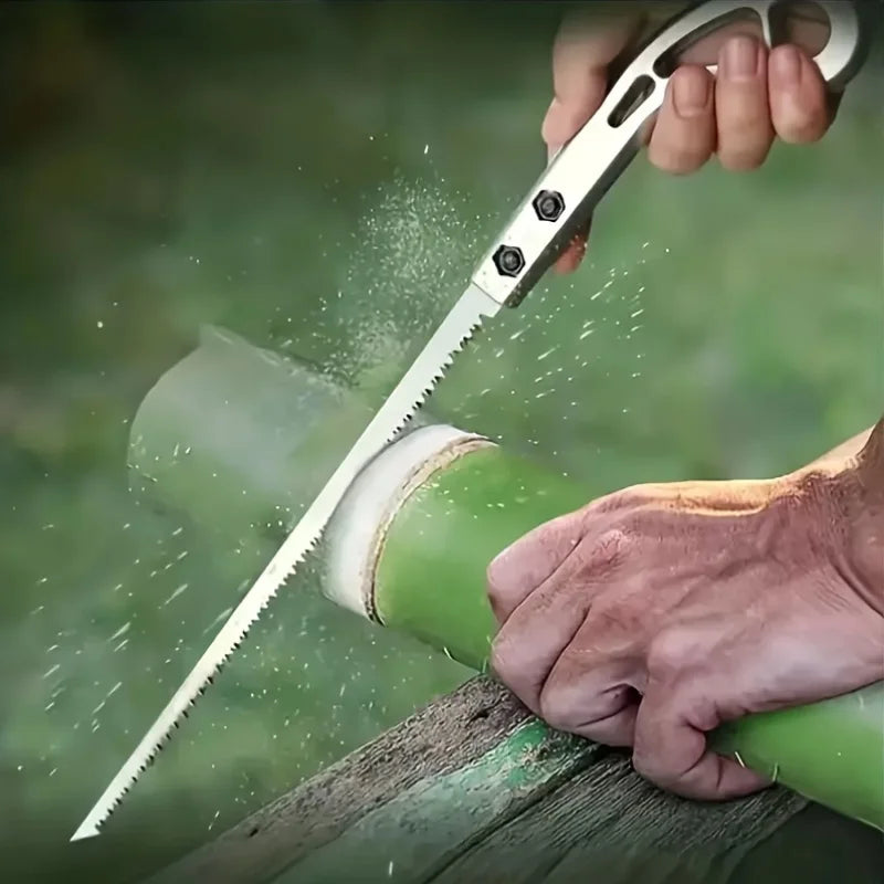 Compact Japanese-Style SK5 Steel Handsaw – 34cm Precision Garden & Woodworking Saw with Lightweight Handle