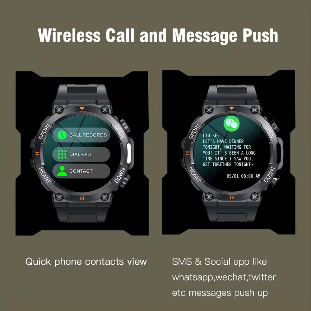 K56Pro Men’s Smartwatch with Bluetooth Calling, Heart Rate & Blood Oxygen Monitor, 1.39" HD Screen, 400mAh Battery, Long Standby