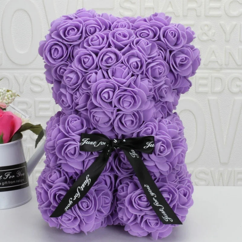 Romantic Rose Bear – 20cm Handmade Foam Flower Teddy | Valentine’s, Wedding & Anniversary Gift