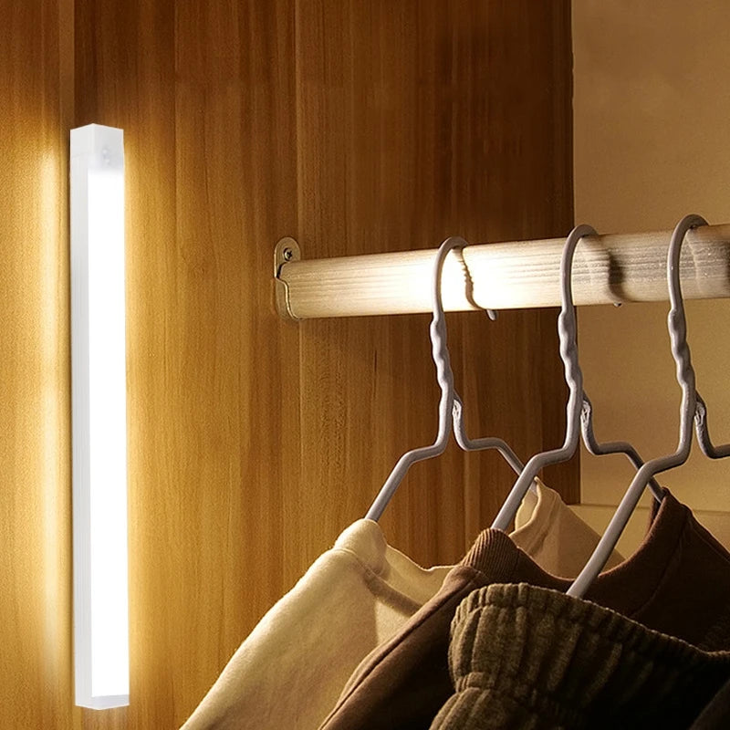 Type-C Rechargeable PIR Motion Sensor LED Night Light – Magnetic Under Cabinet, Wardrobe & Bedside Lamp