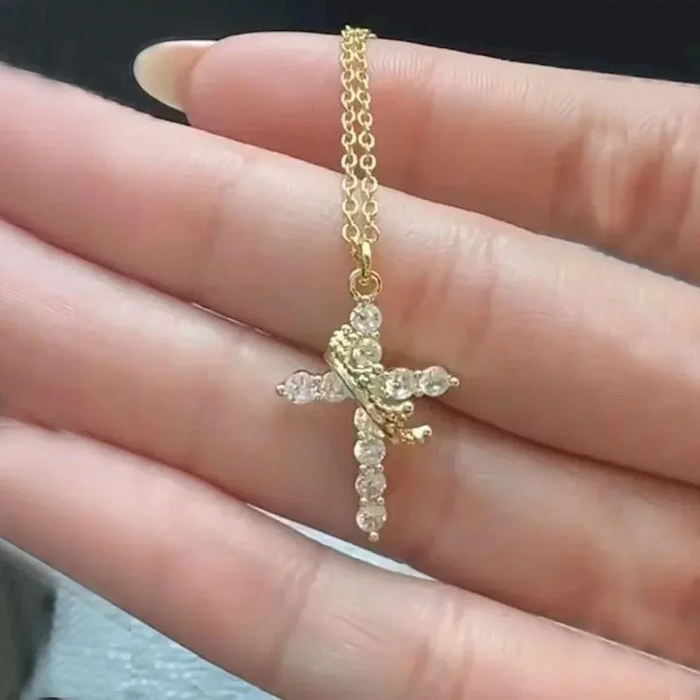 Gold & Silver Plated Cross Necklace for Men & Women – Stainless Steel Chain, Waterproof, Rust-Proof, Faith Jewelry Gift