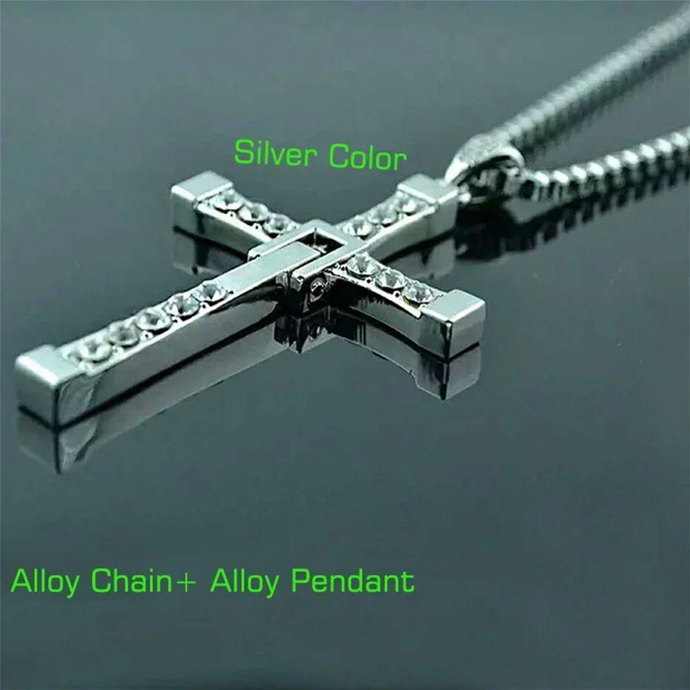 Gold & Silver Plated Cross Necklace for Men & Women – Stainless Steel Chain, Waterproof, Rust-Proof, Faith Jewelry Gift