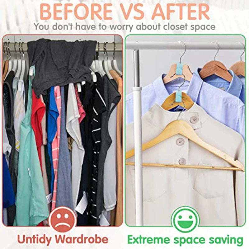 40PCS Clothes Hanger Connector Hooks – Space-Saving Closet Organizer for Hangers, Belts, Bags & Accessories