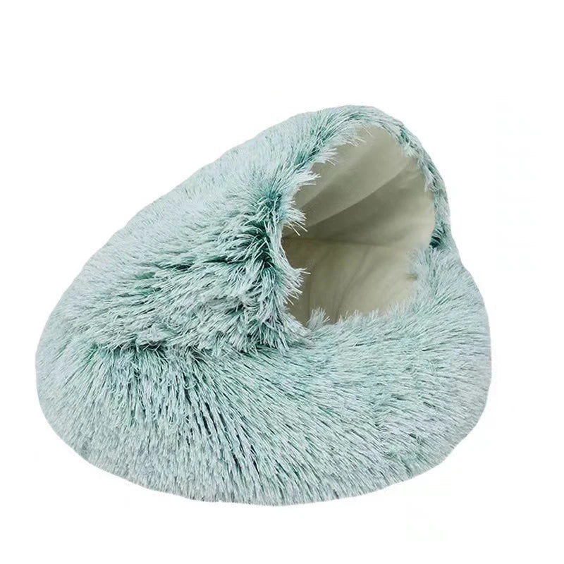 Cat Cave Bed with Cover – Plush Round Pet Nest Mattress for Cats, Kittens & Small Dogs