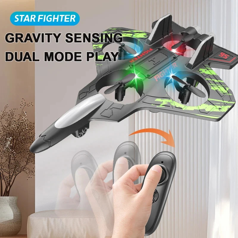 2.4G Remote Control Fighter Plane with LED Lights – Foam Glider Stunt UAV Helicopter
