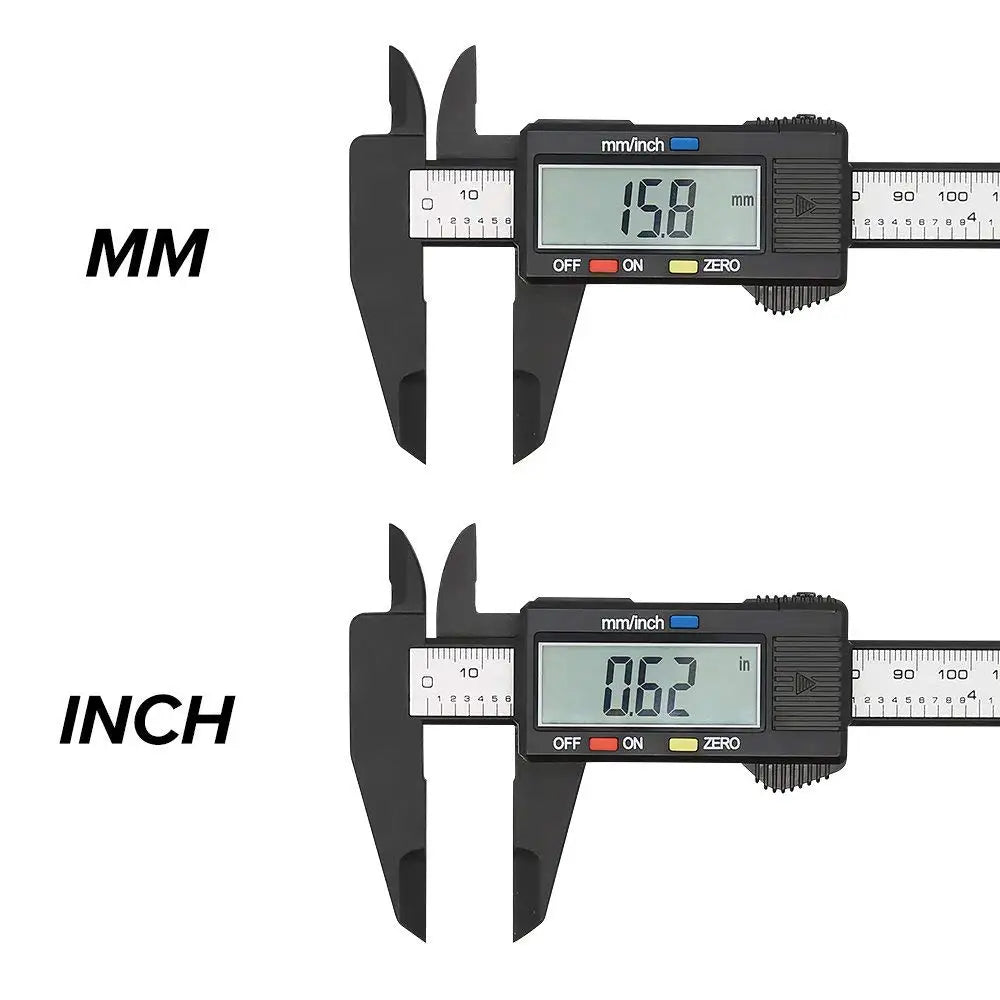 Electronic Digital Caliper – Carbon Fiber Vernier Caliper Gauge Micrometer Measuring Tool (100mm/150mm)