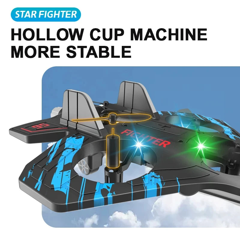 2.4G Remote Control Fighter Plane with LED Lights – Foam Glider Stunt UAV Helicopter