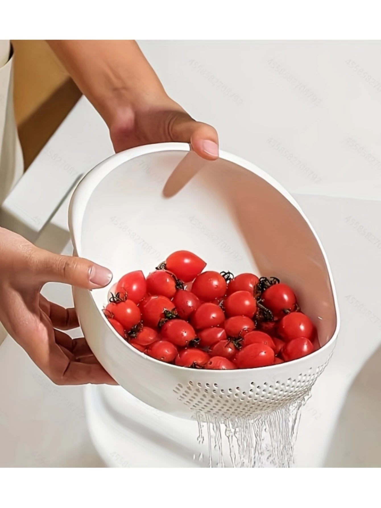 Multi-Purpose Rice Drainage Basket – Rice, Fruit & Vegetable Strainer with Easy-Grip Oval Design