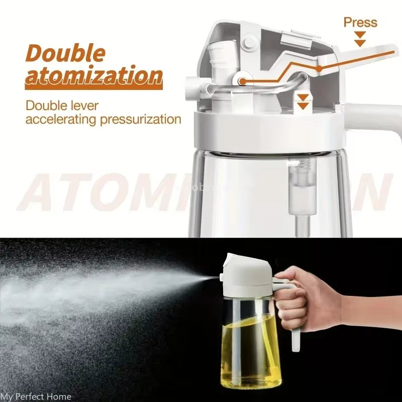 2-in-1 Olive Oil Spray Bottle & Dispenser – Kitchen Cooking Oil Mister for Healthy Cooking (200ml & 500ml)