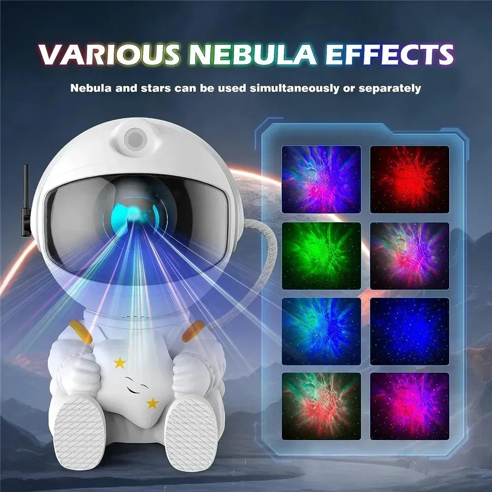 Astronaut Star Projector Galaxy Night Light – LED Nebula Space Lamp for Bedroom, Kids & Home Decor
