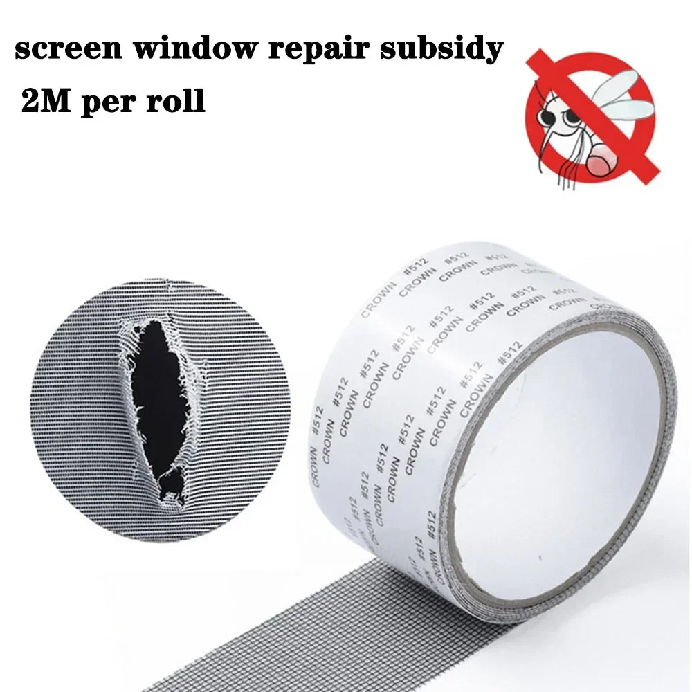 Easy-to-Apply Waterproof Window Screen Repair Tape – Self-Adhesive Mesh Patch for Quick DIY Screen Fixes (5cm x 200cm, White)