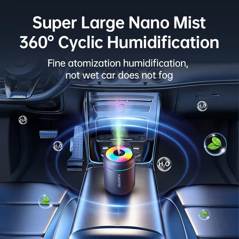 Mini USB Air Humidifier & Essential Oil Diffuser with LED Lights – 180ml Portable Aromatherapy Mist Maker for Home, Car & Bedroom