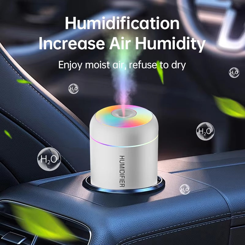 Mini USB Air Humidifier & Essential Oil Diffuser with LED Lights – 180ml Portable Aromatherapy Mist Maker for Home, Car & Bedroom