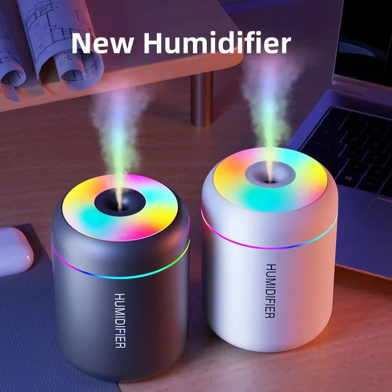 Mini USB Air Humidifier & Essential Oil Diffuser with LED Lights – 180ml Portable Aromatherapy Mist Maker for Home, Car & Bedroom