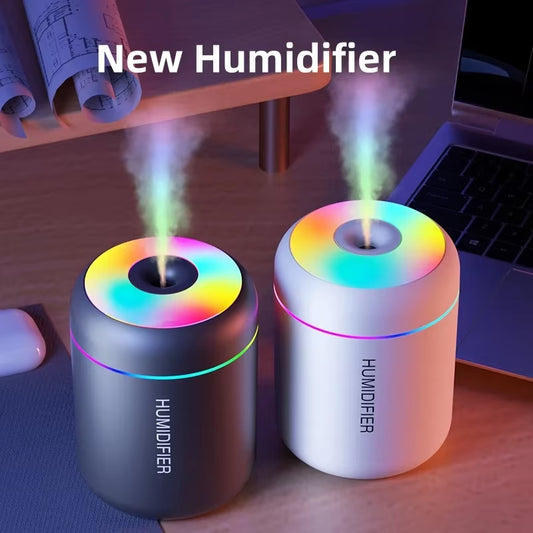 Mini USB Air Humidifier & Essential Oil Diffuser with LED Lights – 180ml Portable Aromatherapy Mist Maker for Home, Car & Bedroom