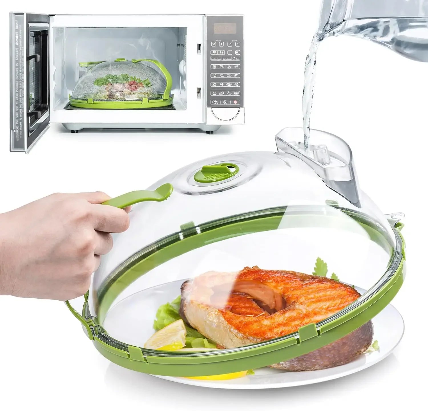 Clear Microwave Cover for Food – 10 Inch Splatter Guard with Handle & Steam Vent | BPA-Free Kitchen Gadget