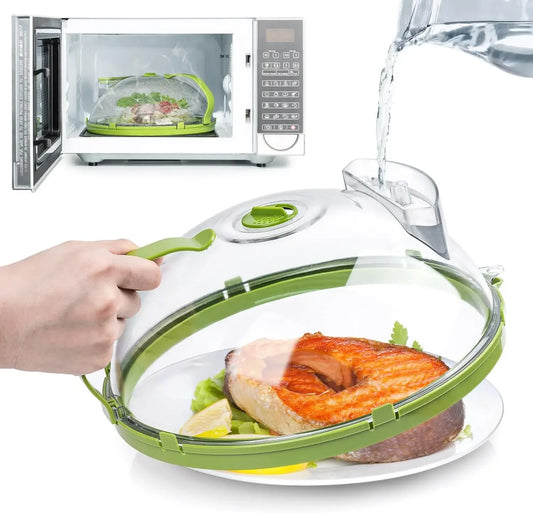 Clear Microwave Cover for Food – 10 Inch Splatter Guard with Handle & Steam Vent | BPA-Free Kitchen Gadget