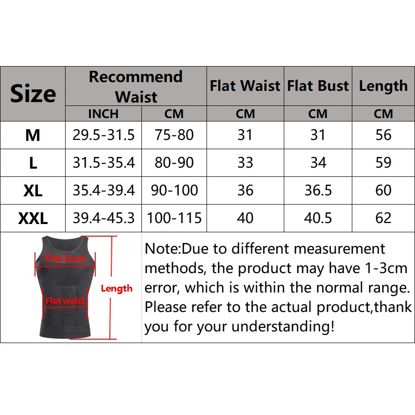 Men’s Slimming Compression Tank Top – Abdomen & Chest Shaper with Back Support