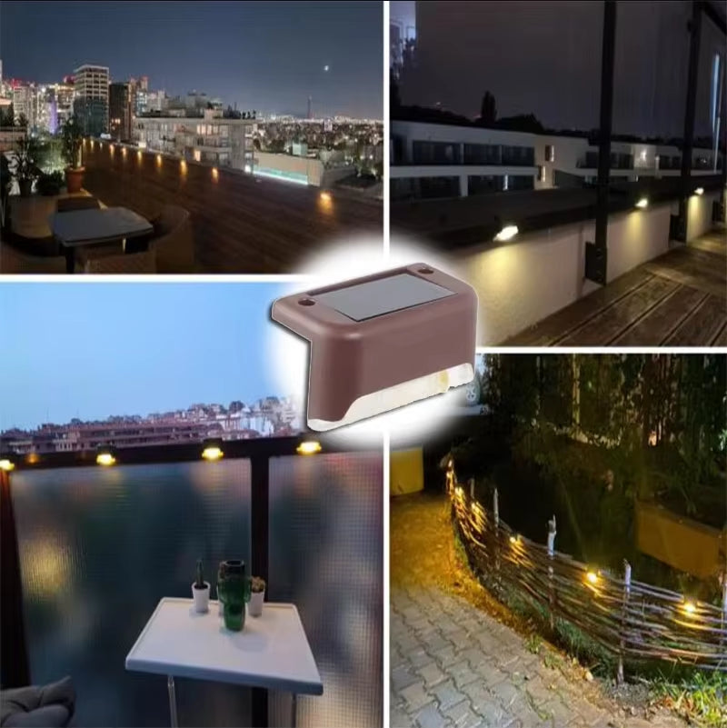 Warm White LED Solar Step Lights – Waterproof Outdoor Deck, Path, Stair & Fence Lighting