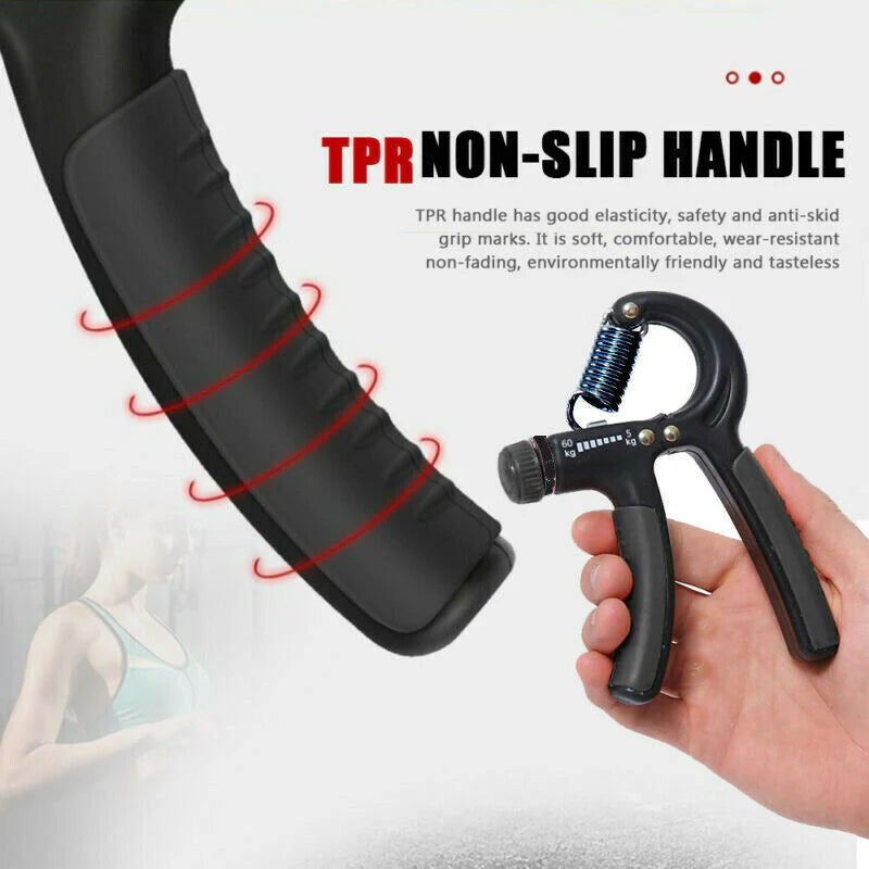 Adjustable Hand Grip Strengthener 5–60Kg – Grip & Forearm Exerciser for Strength Training, Rehab, Sports & Fitness