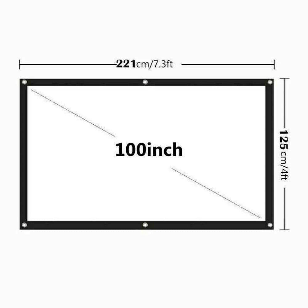 HD Foldable Projector Screen 16:9 - Portable Home & Outdoor Theater Display (60–150 inch)