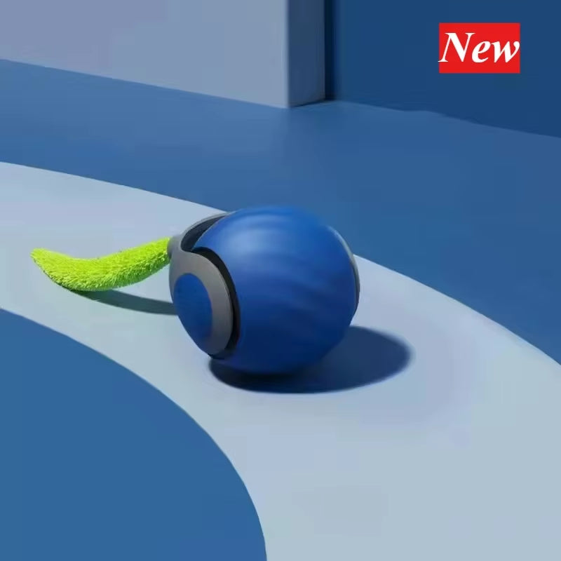 Smart Cat Toy Ball – USB Rechargeable Interactive Rolling Ball with Feather Tail, Dual-Speed & Smart Mode