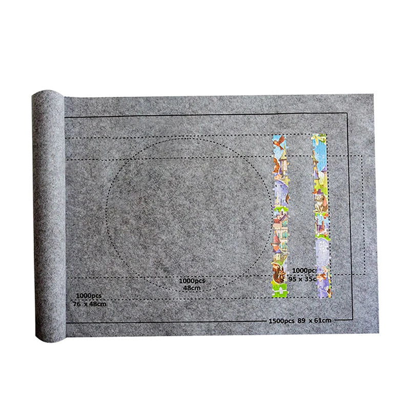 Portable Felt Puzzle Roll Mat – Jigsaw Puzzle Storage & Playmat for Up to 1500 Pieces (Only Mat)