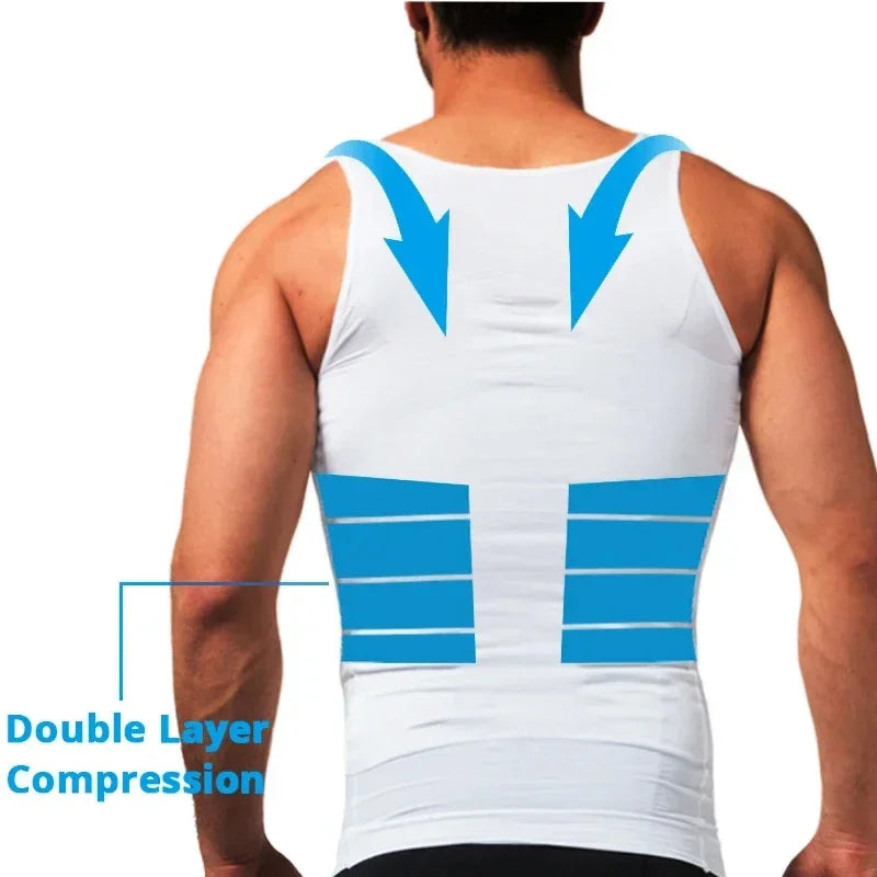 Men’s Slimming Compression Tank Top – Abdomen & Chest Shaper with Back Support