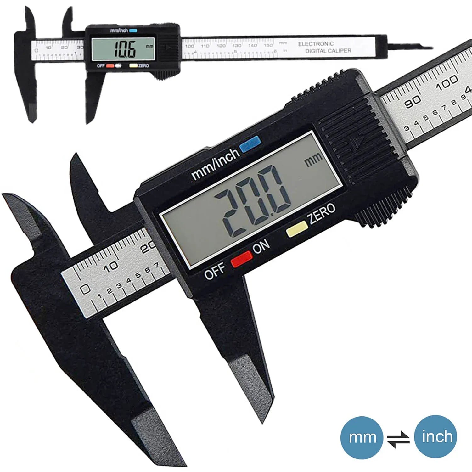 Electronic Digital Caliper – Carbon Fiber Vernier Caliper Gauge Micrometer Measuring Tool (100mm/150mm)