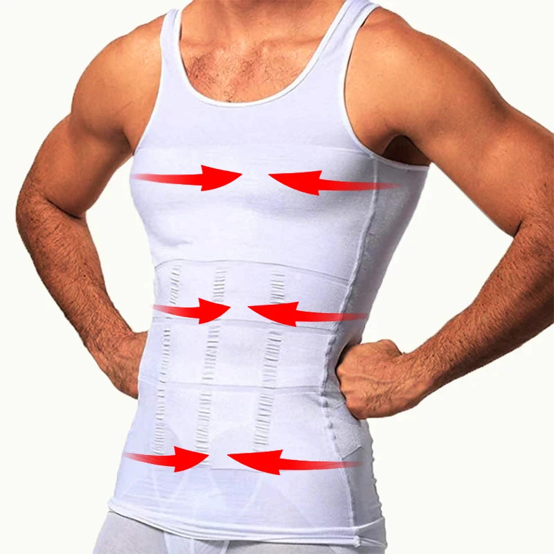 Men’s Slimming Compression Tank Top – Abdomen & Chest Shaper with Back Support