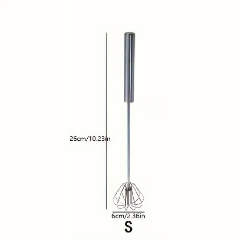 Stainless Steel Semi-Automatic Egg Beater – Durable Hand Push Whisk Mixer for Eggs, Cream & Baking