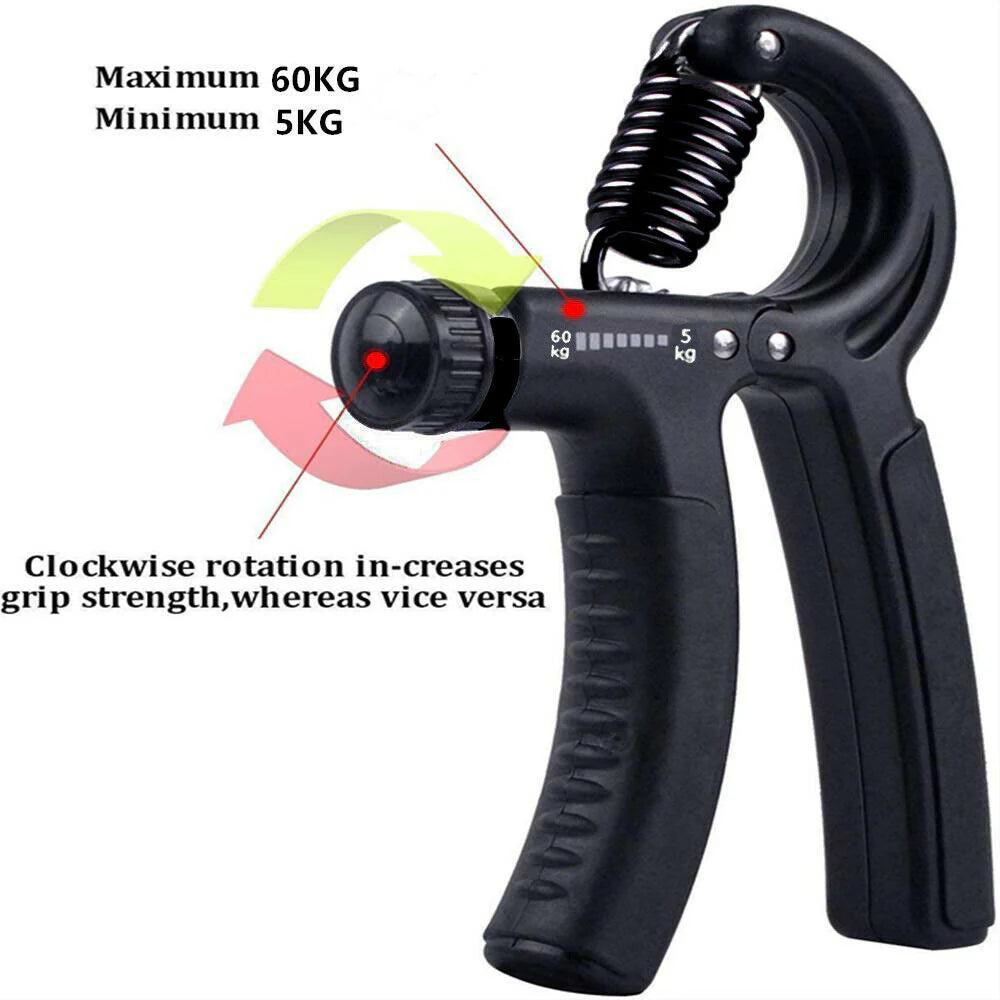 Adjustable Hand Grip Strengthener 5–60Kg – Grip & Forearm Exerciser for Strength Training, Rehab, Sports & Fitness