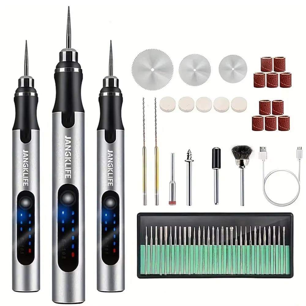 USB Cordless Rotary Tool Kit – Mini Engraving Pen Drill for Wood, Metal, Glass & Jewelry DIY