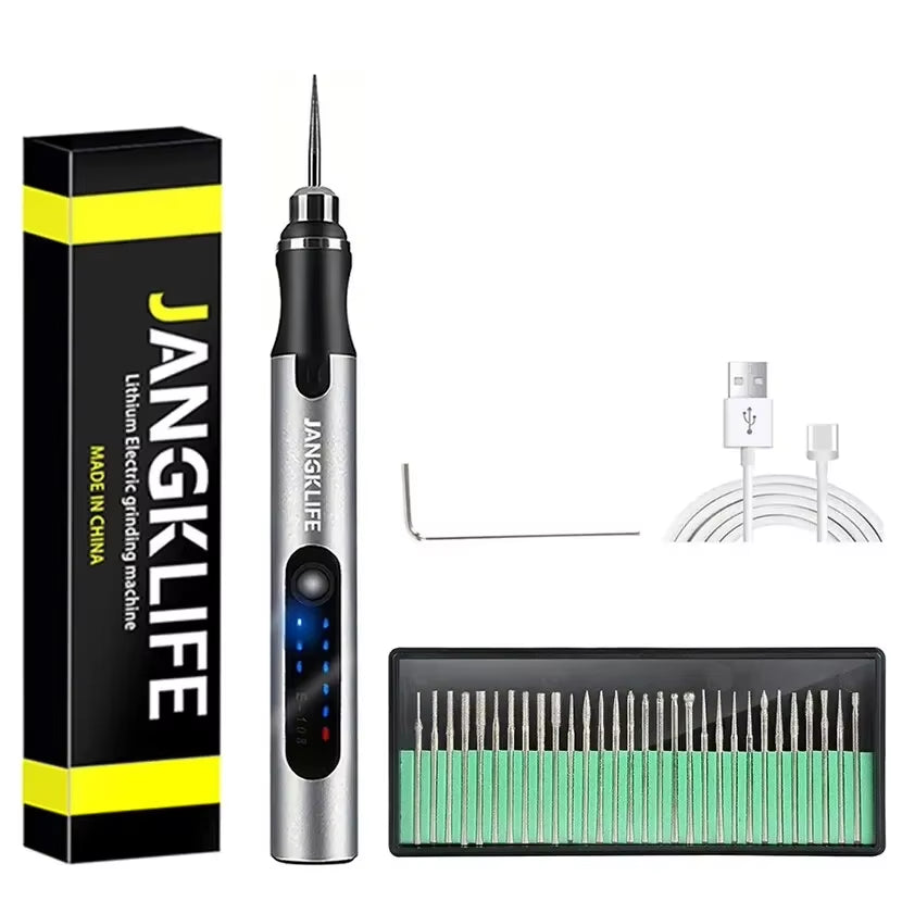 USB Cordless Rotary Tool Kit – Mini Engraving Pen Drill for Wood, Metal, Glass & Jewelry DIY