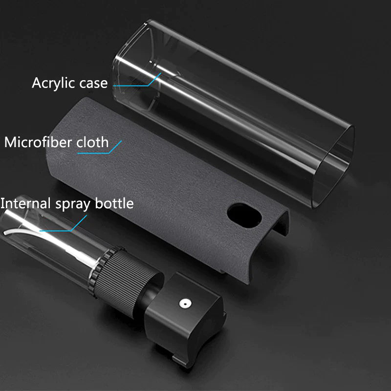 2-in-1 Microfiber Screen Cleaner Spray Bottle – Portable Cleaning Tool for Phone, Tablet, Laptop & Glasses