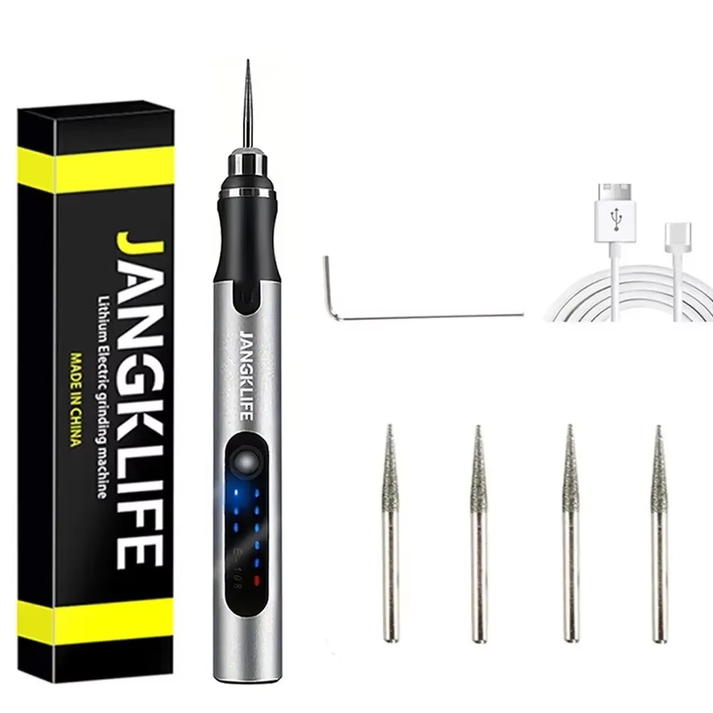 USB Cordless Rotary Tool Kit – Mini Engraving Pen Drill for Wood, Metal, Glass & Jewelry DIY