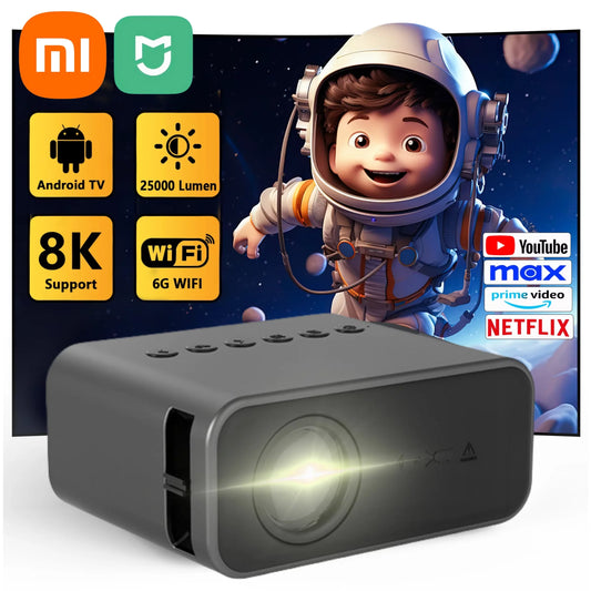 Xiaomi Mini 8K HD Portable Projector – Compact Home Theater for Movies, Gaming & Kids Entertainment