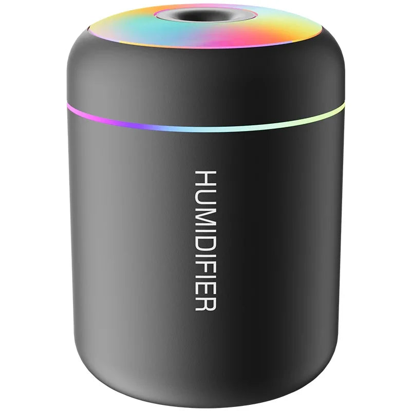 Mini USB Air Humidifier & Essential Oil Diffuser with LED Lights – 180ml Portable Aromatherapy Mist Maker for Home, Car & Bedroom